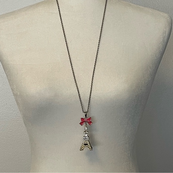 Born to Rule Pink Bow Eiffel Tower Necklace - Picture 13 of 13